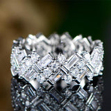 New Design Round Rectangular Stone Oblique Arrangement Ring - ringsuniverse