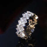New Design Round Rectangular Stone Oblique Arrangement Ring - ringsuniverse
