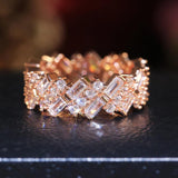 New Design Round Rectangular Stone Oblique Arrangement Ring - ringsuniverse