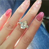 Water Drop 2ct Diamond Luxury Silver Engagement Ring - Rings Universe