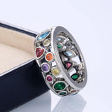 Colorful Hollow Out Geometric Stone Fancy Stylish Ring - ringsuniverse