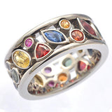 Colorful Hollow Out Geometric Stone Fancy Stylish Ring - ringsuniverse
