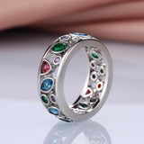 Colorful Hollow Out Geometric Stone Fancy Stylish Ring - ringsuniverse