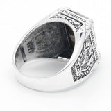 Fashion Silver Men's Ring Inlaid Tiger Eye Stone Ring - Rings Universe