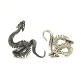 Adjustable Black and White Snake Retro Ring - ringsuniverse