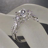 Best Seller Vintage Three stone Lab Diamond Wedding Ring - ringsuniverse