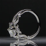 Best Seller Vintage Three stone Lab Diamond Wedding Ring - ringsuniverse