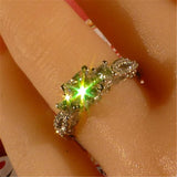 Best Seller Vintage Three stone Lab Diamond Wedding Ring - ringsuniverse