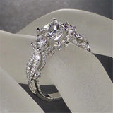Best Seller Vintage Three stone Lab Diamond Wedding Ring - ringsuniverse