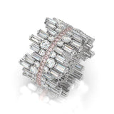 Gorgeous Silver Color Cubic Zirconia Irregularity Design Ring - ringsuniverse
