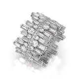 Gorgeous Silver Color Cubic Zirconia Irregularity Design Ring - ringsuniverse