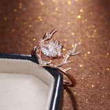 Newly-designed Rose Gold Elk Shape Ring - Rings Universe