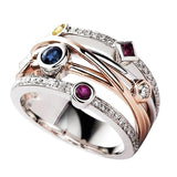 Colorful Cubic Zirconia Delicate Cross Geometric CZ Ring - ringsuniverse