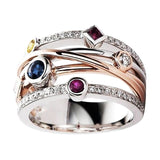 Colorful Cubic Zirconia Delicate Cross Geometric CZ Ring - ringsuniverse