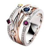 Colorful Cubic Zirconia Delicate Cross Geometric CZ Ring - ringsuniverse