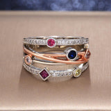 Colorful Cubic Zirconia Delicate Cross Geometric CZ Ring - ringsuniverse