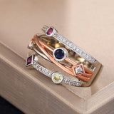 Colorful Cubic Zirconia Delicate Cross Geometric CZ Ring - ringsuniverse