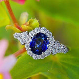 Elegant Vintage Boho Deep Blue AAA CZ Crystals Ring - Rings Universe