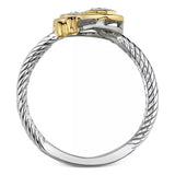 Huitan Novel Design Two Tone Women Ring Fashion Girl Party Accessories Office Lady Daily Wear Rings Fine Gift Anillos Bijouterie - ringsuniverse