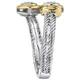 Huitan Novel Design Two Tone Women Ring Fashion Girl Party Accessories Office Lady Daily Wear Rings Fine Gift Anillos Bijouterie - ringsuniverse