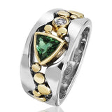 Trendy Unique Triangular Green Stone Ring - ringsuniverse