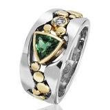 Trendy Unique Triangular Green Stone Ring - ringsuniverse