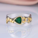 Trendy Unique Triangular Green Stone Ring - ringsuniverse