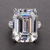 Luxury Big Rectangle AAA Zircon White/Pink Crystals Ring - Rings Universe