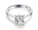 18K White Gold Pt 2 Carat AAA+ CZ Diamonds Silver Ring - ringsuniverse