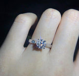 18K White Gold Pt 2 Carat AAA+ CZ Diamonds Silver Ring - ringsuniverse