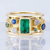 Luxury Geometric Colorful CZ Stone Novel Design Ring - ringsuniverse
