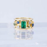 Luxury Geometric Colorful CZ Stone Novel Design Ring - ringsuniverse
