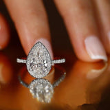 Water Drop Pear Shiny AAA Cubic Zircon Delicate Ring - Rings Universe