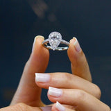 Water Drop Pear Shiny AAA Cubic Zircon Delicate Ring - Rings Universe