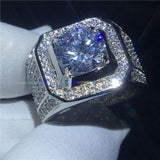New Sterling Silver Solitaire 4ct Simulated Diamond Ring - ringsuniverse