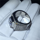 New Sterling Silver Solitaire 4ct Simulated Diamond Ring - ringsuniverse