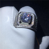 New Sterling Silver Solitaire 4ct Simulated Diamond Ring - ringsuniverse
