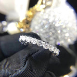 Silver Simulated Diamond Eternity Wedding, Engagement Ring - Rings Universe
