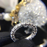 Silver Simulated Diamond Eternity Wedding, Engagement Ring - Rings Universe