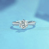 Lovely 6 Prong Round 1.0Ct D Color Moissanite Ring - Rings Universe