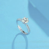 Lovely 6 Prong Round 1.0Ct D Color Moissanite Ring - Rings Universe