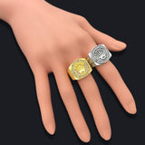 Fashion Personality Gold Plated Crown Ring Iced Out Rhinestone Ring Rock Hip Hop Jewelry Men and Women Party Ring Accessories - ringsuniverse