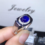 Attractive 3 Carat Natural Sapphire 925 Pure Silver  Men's ring