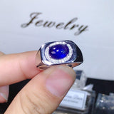 Attractive 3 Carat Natural Sapphire 925 Pure Silver  Men's ring - ringsuniverse