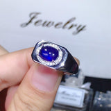 Attractive 3 Carat Natural Sapphire 925 Pure Silver  Men's ring - ringsuniverse