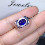 Attractive 3 Carat Natural Sapphire 925 Pure Silver  Men's ring - ringsuniverse