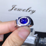Attractive 3 Carat Natural Sapphire 925 Pure Silver  Men's ring - ringsuniverse