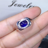 Attractive 3 Carat Natural Sapphire 925 Pure Silver  Men's ring - ringsuniverse