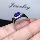 Attractive 3 Carat Natural Sapphire 925 Pure Silver  Men's ring - ringsuniverse