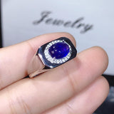 Attractive 3 Carat Natural Sapphire 925 Pure Silver  Men's ring - ringsuniverse
